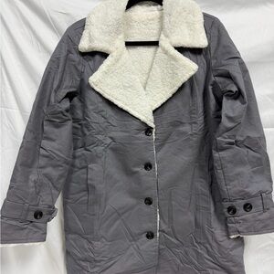 Gray and White Cotton Jacket